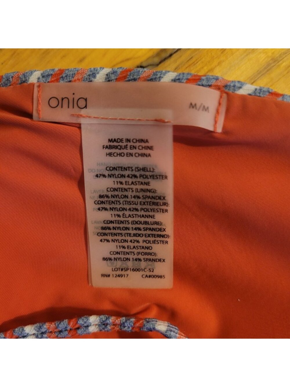 Onia Women's Medium Pastel Stripe Triangle Bikini Top Adjustable Festival Swim - Picture 5 of 6